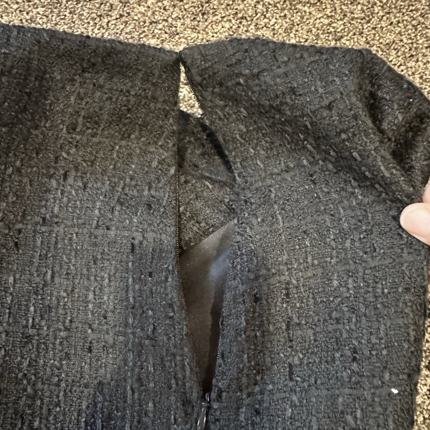 Loft Tweed Wrap Mini Asymmetric Lined Skirt Black Size 8 NWT