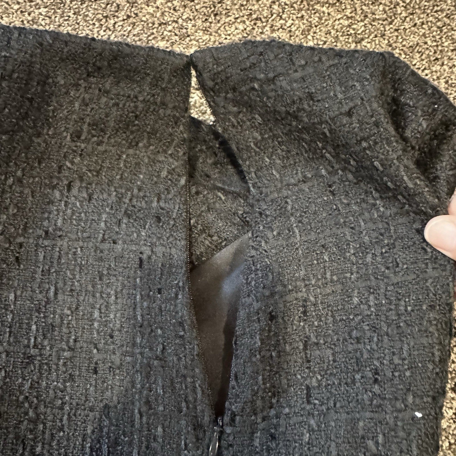 Loft Tweed Wrap Mini Asymmetric Lined Skirt Black Size 8 NWT