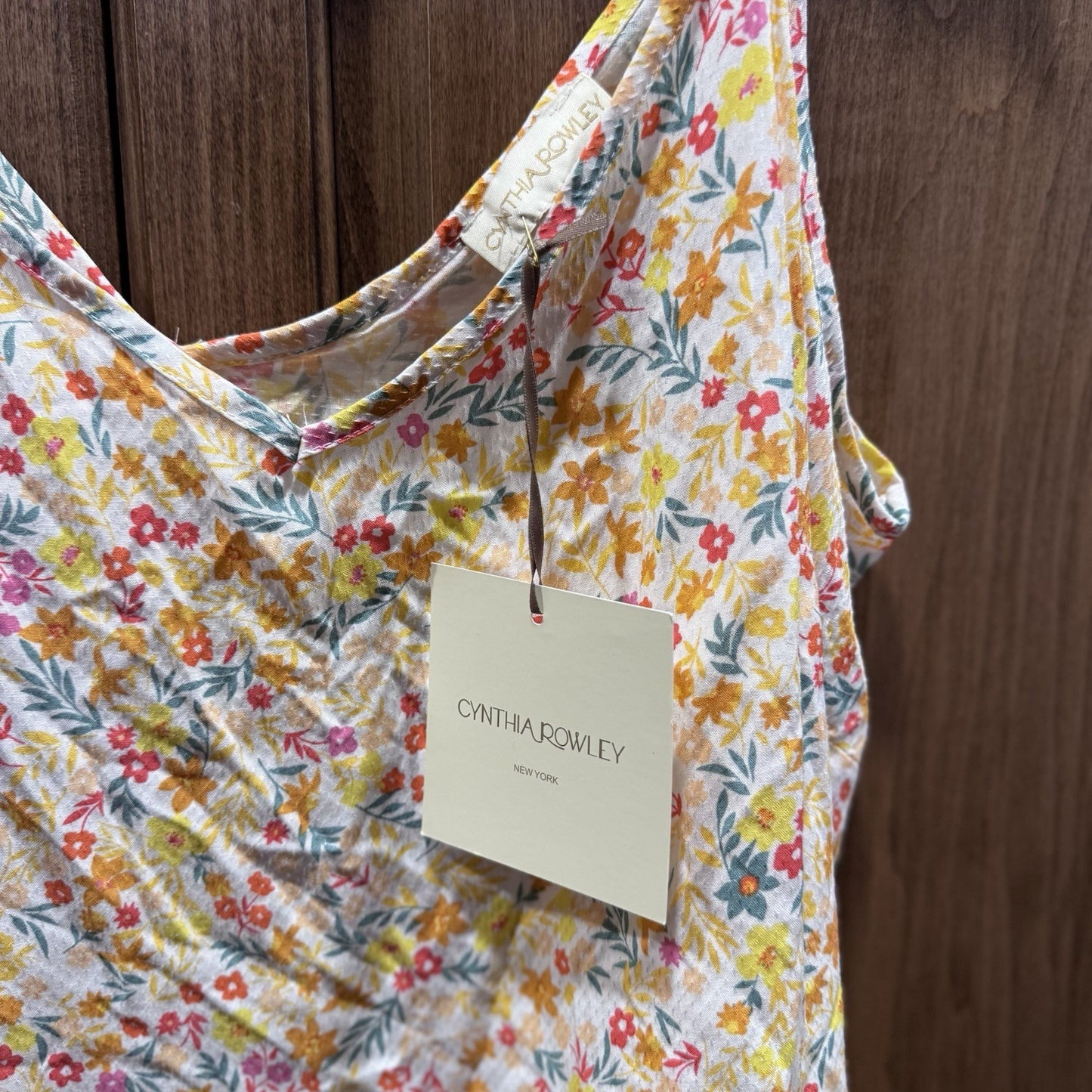 Cynthia Rowley Floral Sleeveless Tank Top XL Multicolor Rayon NWT Spring Summer