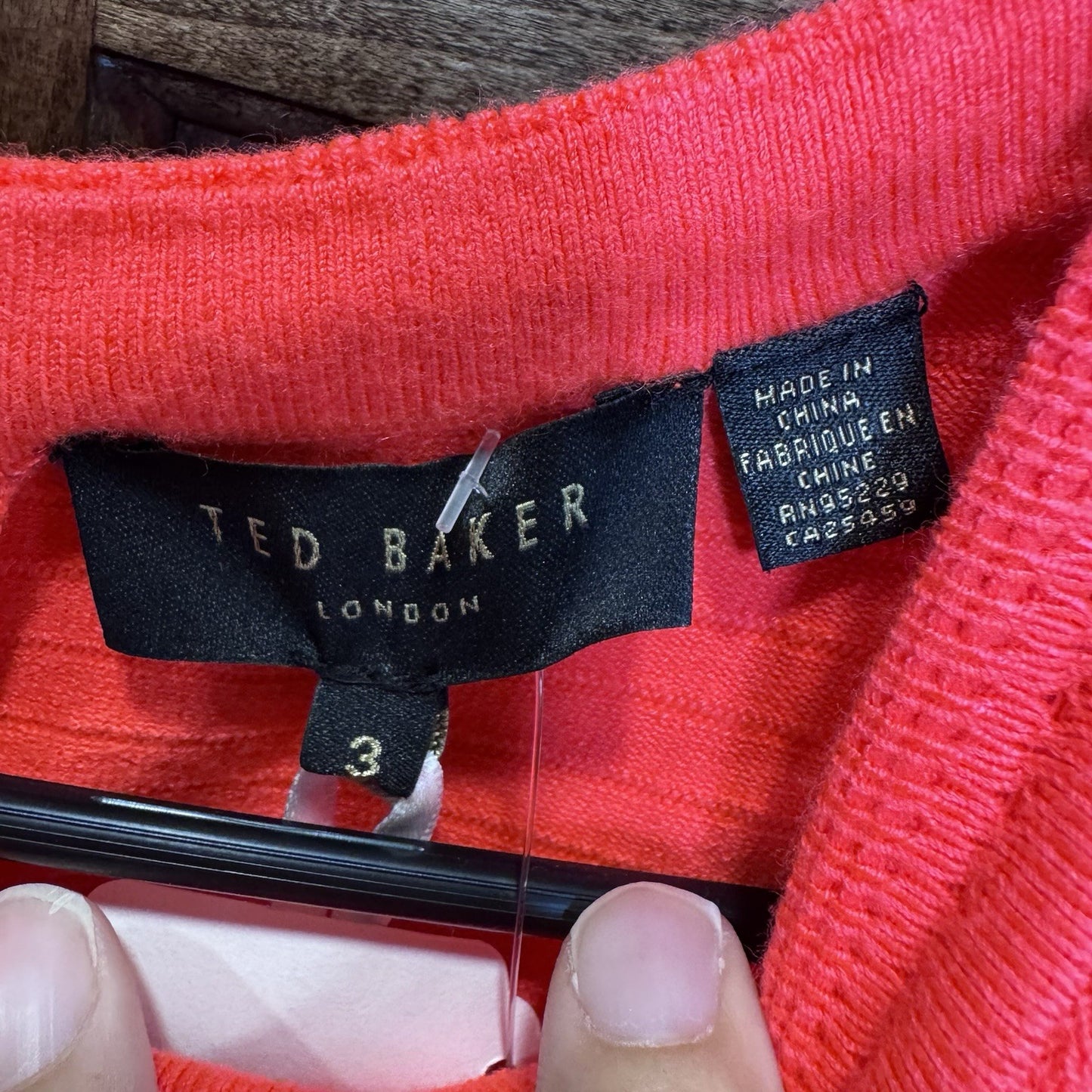 NWT Ted Baker Women's Size U.S. 3 Jacquard Panel Skater Dress Mid Pink $279