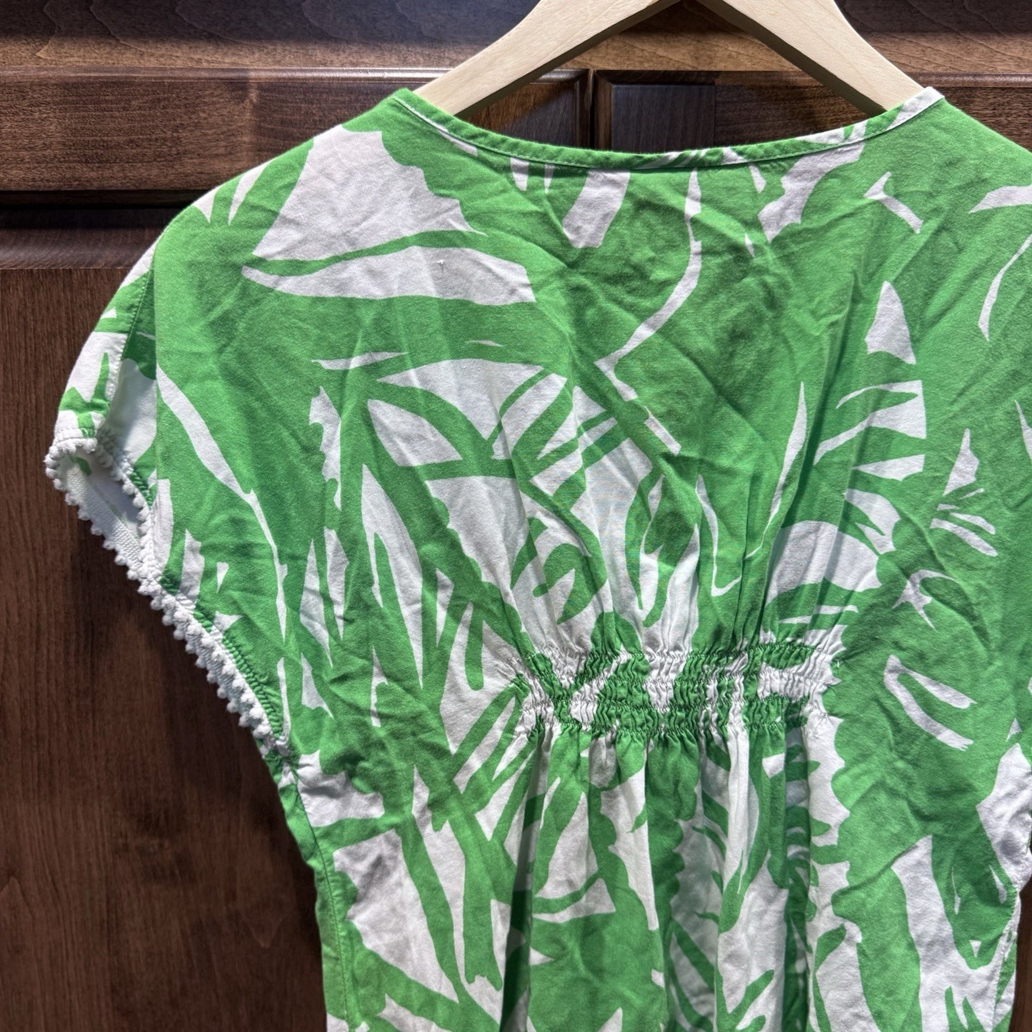 Lilly Pulitzer for Target Girls Green White Palm Print Tunic Top Size L (10/12)