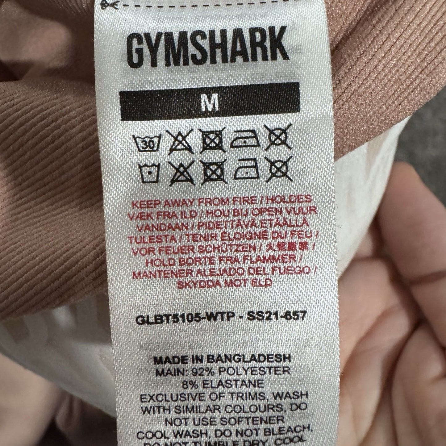 Gymshark Joggers Women’s M Pink Rose Track Pants Logo Waistband Piped Trim SS21