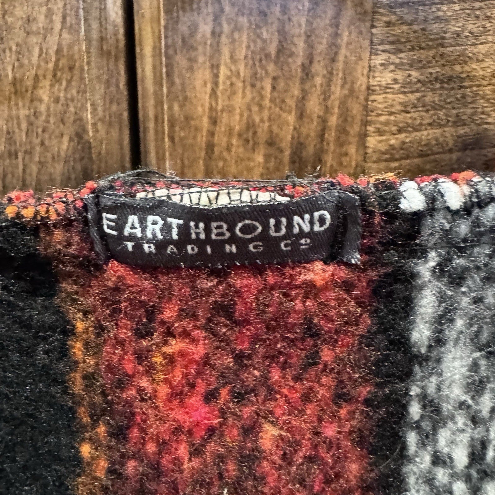 Earthbound Trading Co Baja Hoodie Large Multicolor Woven Pullover Boho Surf