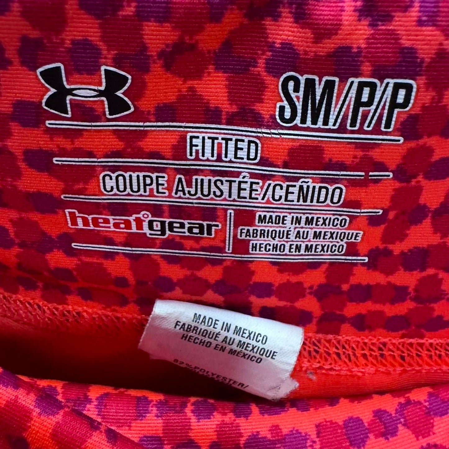 Under Armour Fluorescent Pink Medium Mid-Rise Leggings Fitted Small