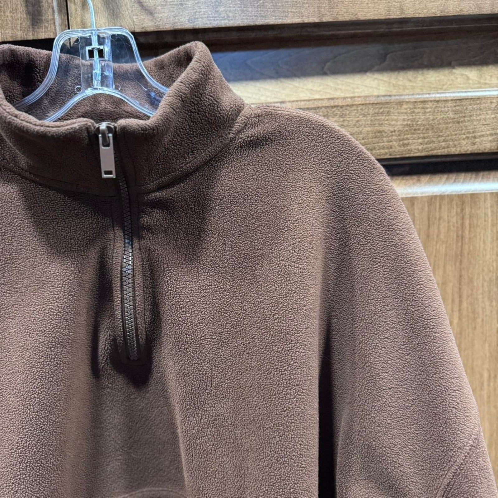 Fabletics brown quarter zip fleece Large