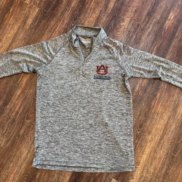 Men's Under Armour Heathered Gray Auburn Tigers Tech Performance Quarter-Zip