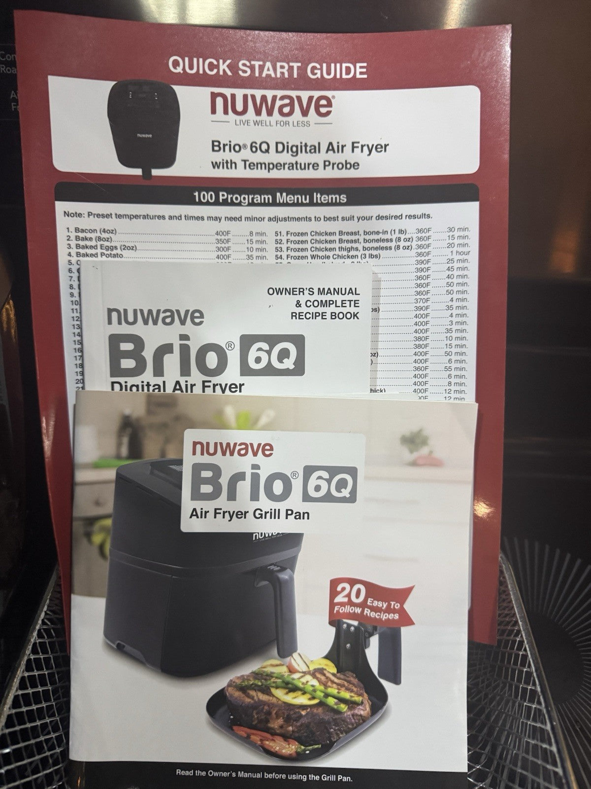 Nuwave 6-quart Brio Healthy Digital Air Fryer - Black New open Box EXTRAS
