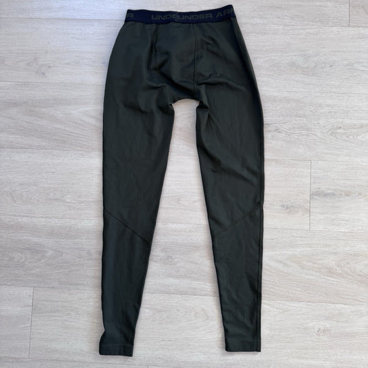 Under Armour ColdGear Mens Small Green Compression Leggings Fitted Thermal