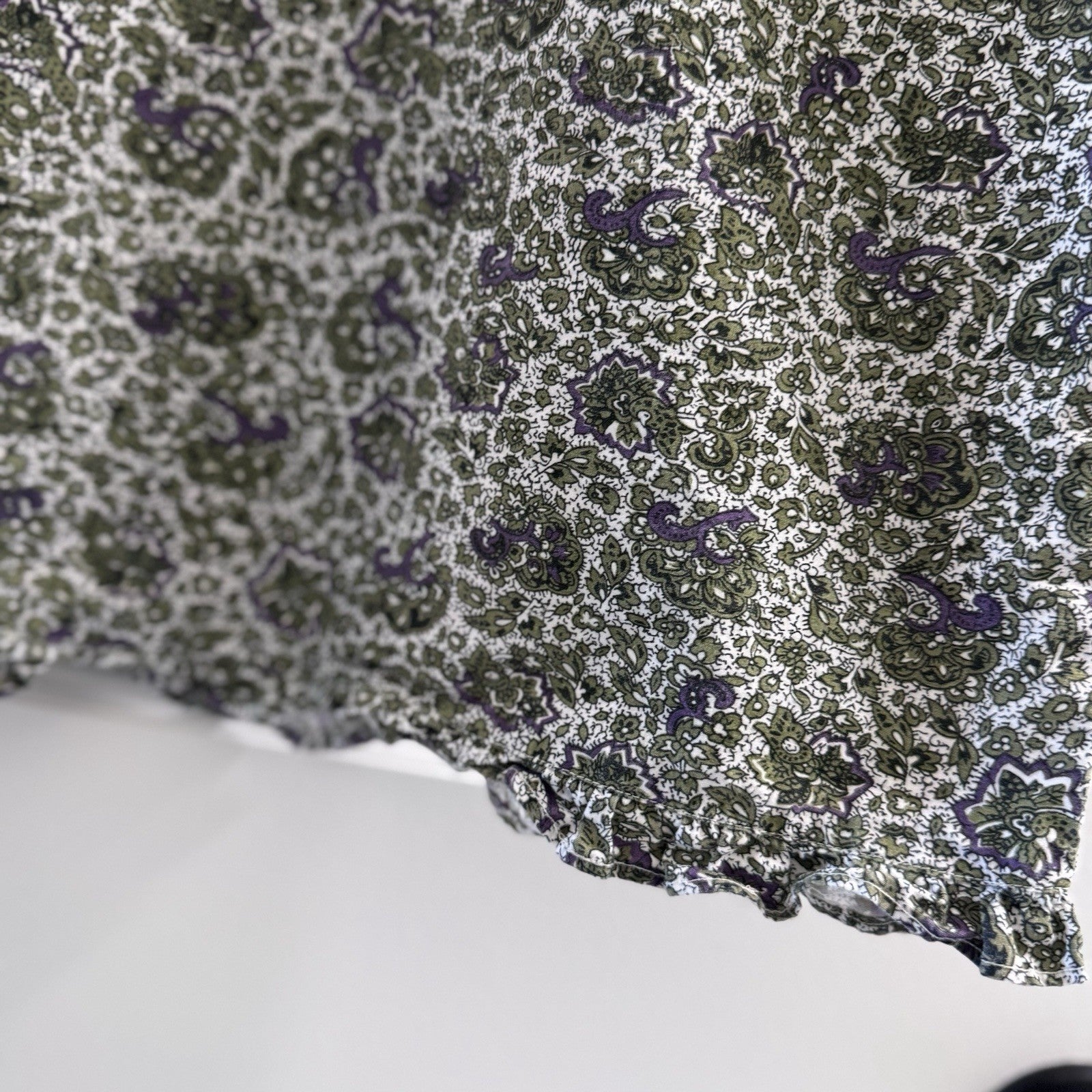 Faded Glory Women’s Sleeveless Dress L 12/14 Green Purple Paisley Floral