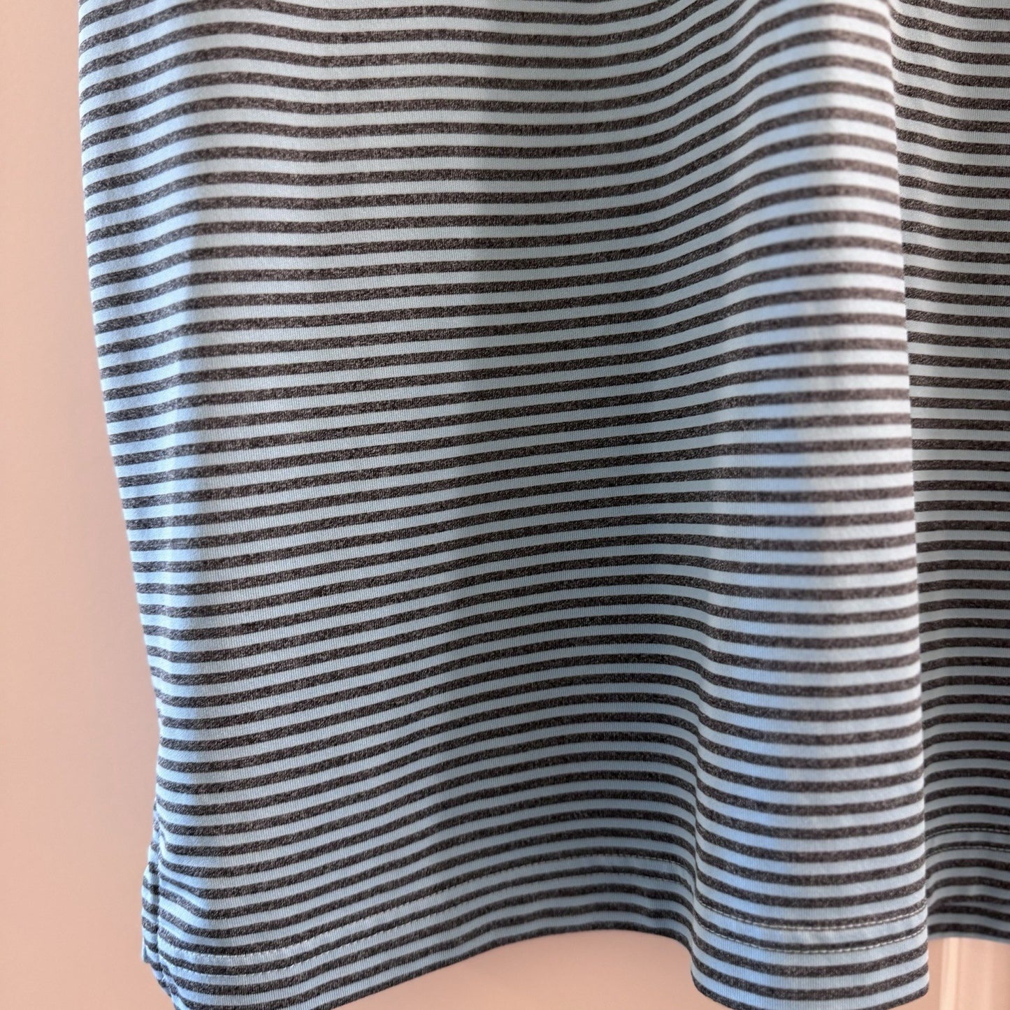 Brooks Brothers Men’s Polo Shirt Large Blue Striped Short Sleeve Golf Casual