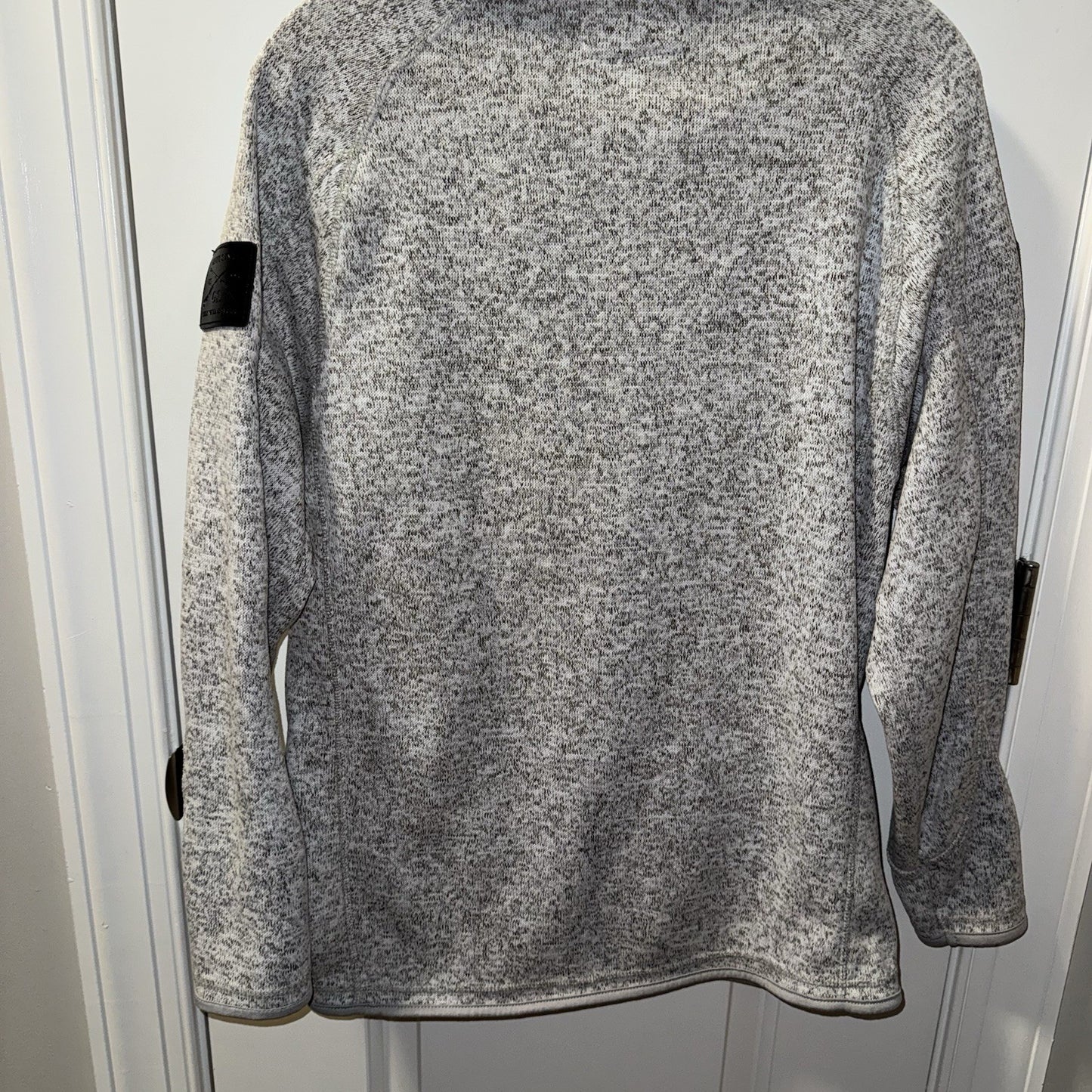 Grunt Style Mens Full Zip Fleece Jacket Heathered Gray Patch Detail Size Medium