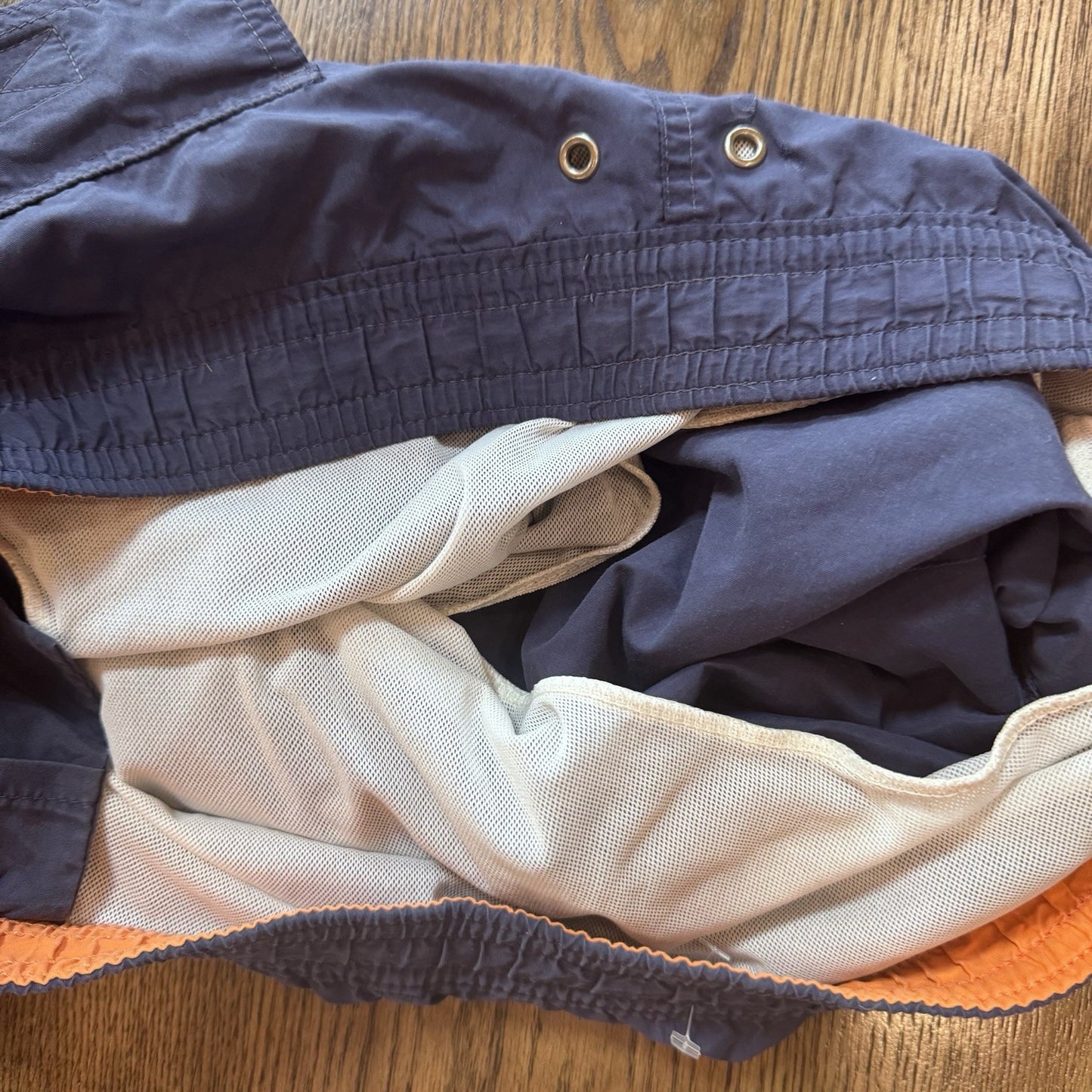 Polo Ralph Lauren Men’s Swim Trunks Size L Navy Blue Orange Mesh Lined