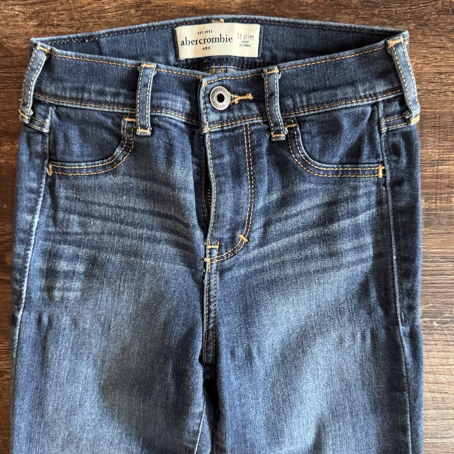 Abercrombie Kids Girls 12 Slim Skinny Jeans Dark Wash Denim Stretch