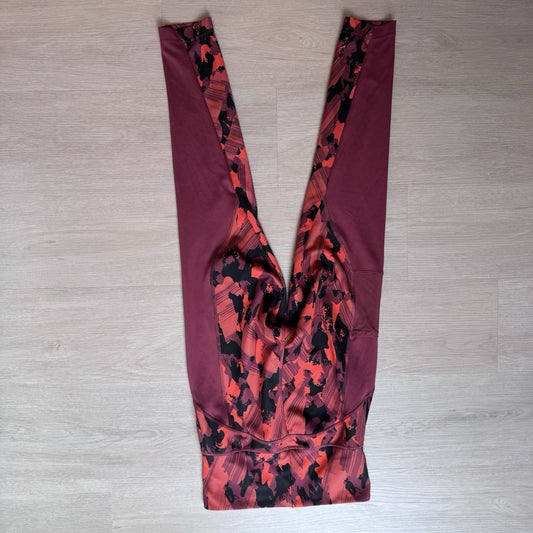 Adidas Women’s S Burgundy Red Abstract Print High Rise Leggings Small