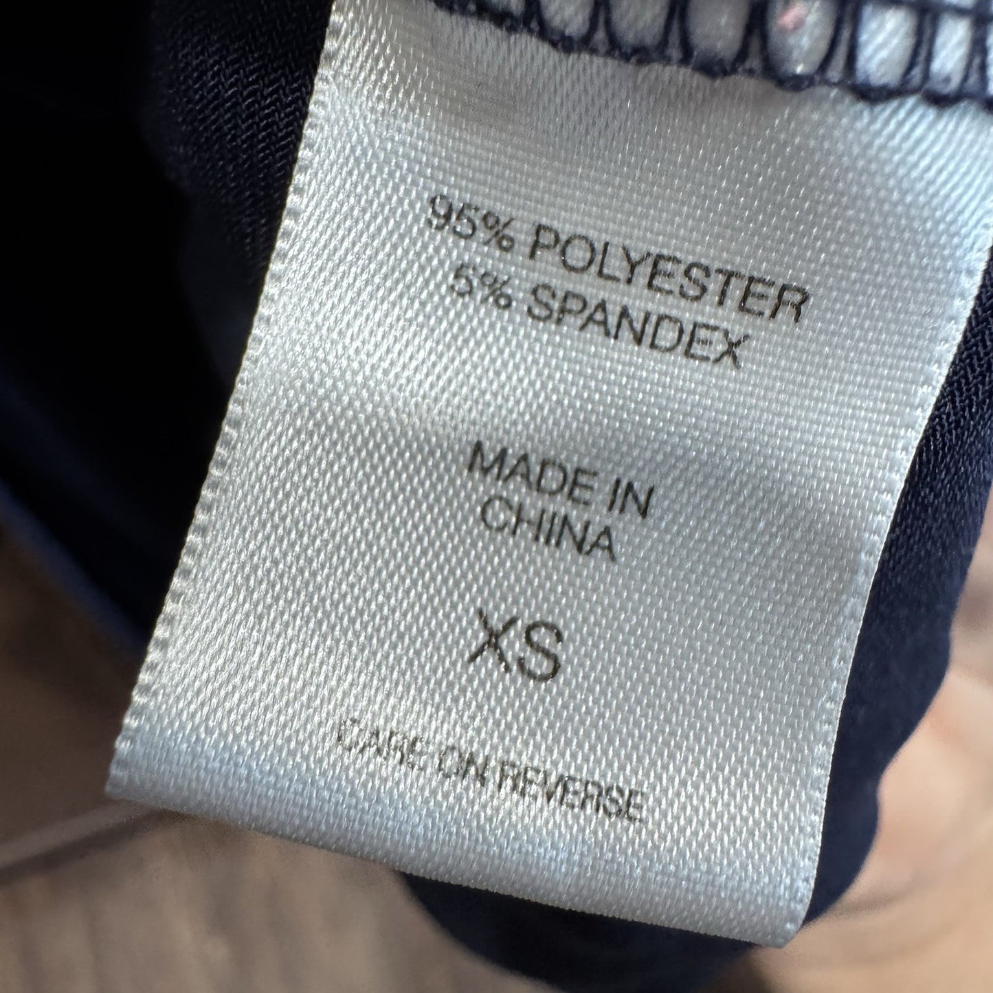 New York & Company Navy Blue Cowl Neck Ruched Stretch Top Blouse– Size XS