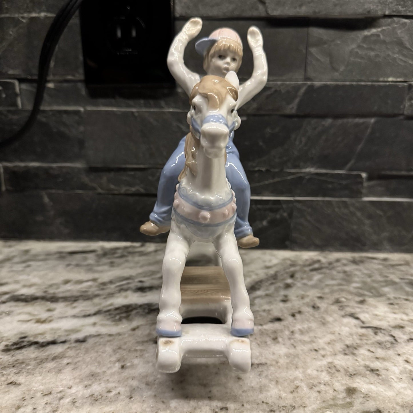 VTG Paul Sebastian Porcelain “Boy On Rocking Horse " Figurine 1991 Size: 7"x 7"