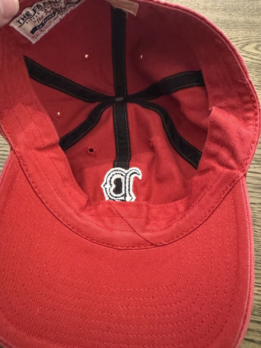 Boston Red Sox Baseball Cap Red B Logo MLB The Franchise Fitted Garment Wash Sm