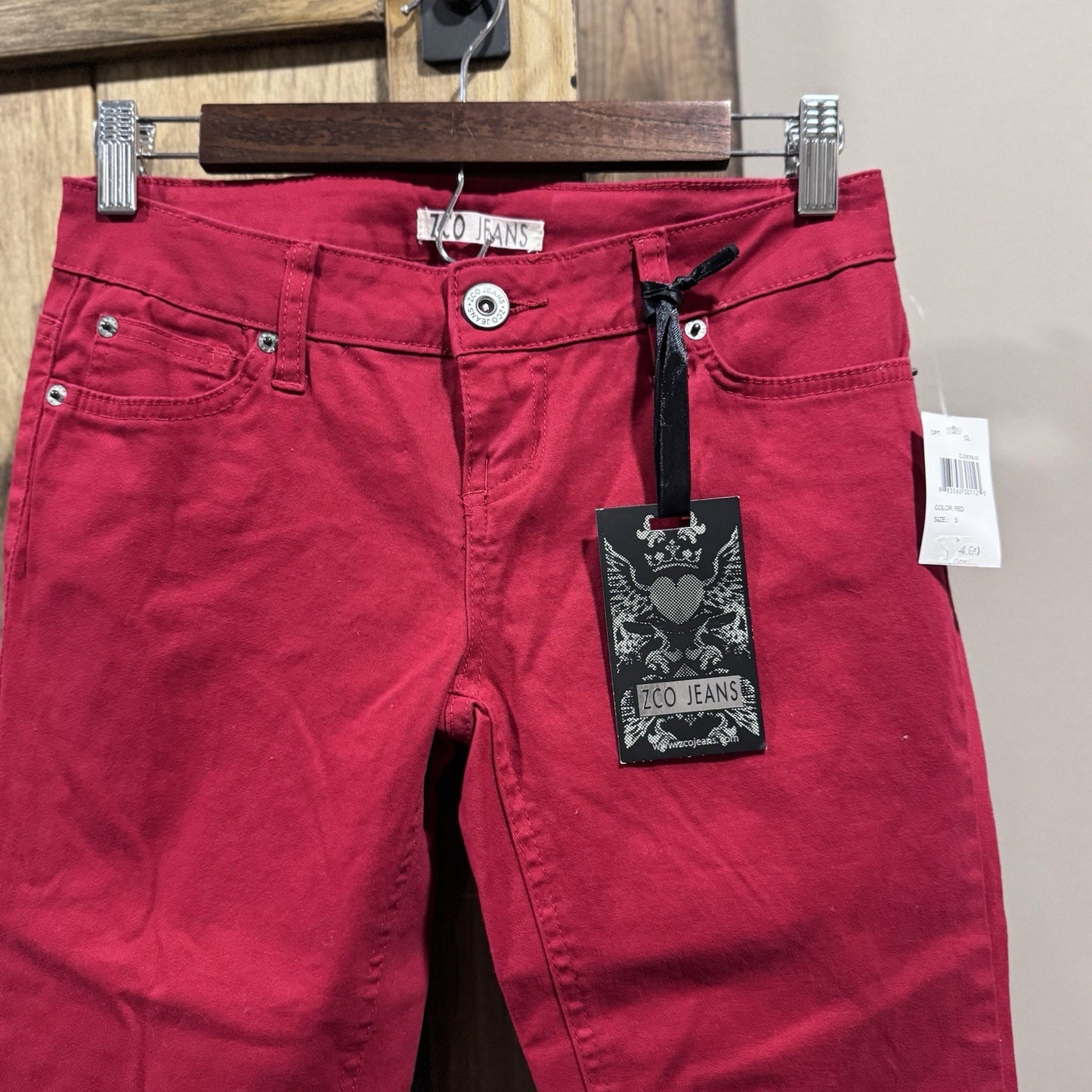 ZCO Jeans Juniors Size 5 Red Skinny Pants Stretch Cotton Blend NWT