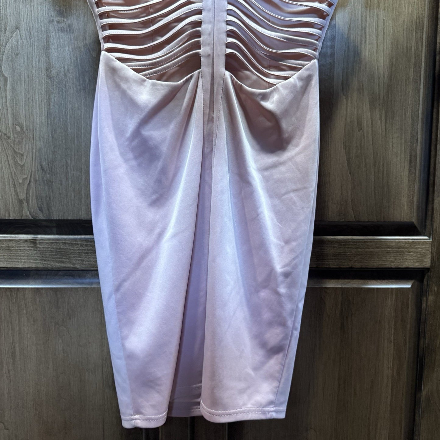 ENTRY Pink Cutout Bodycon Dress Size Large | Sleeveless Strappy Back Midi