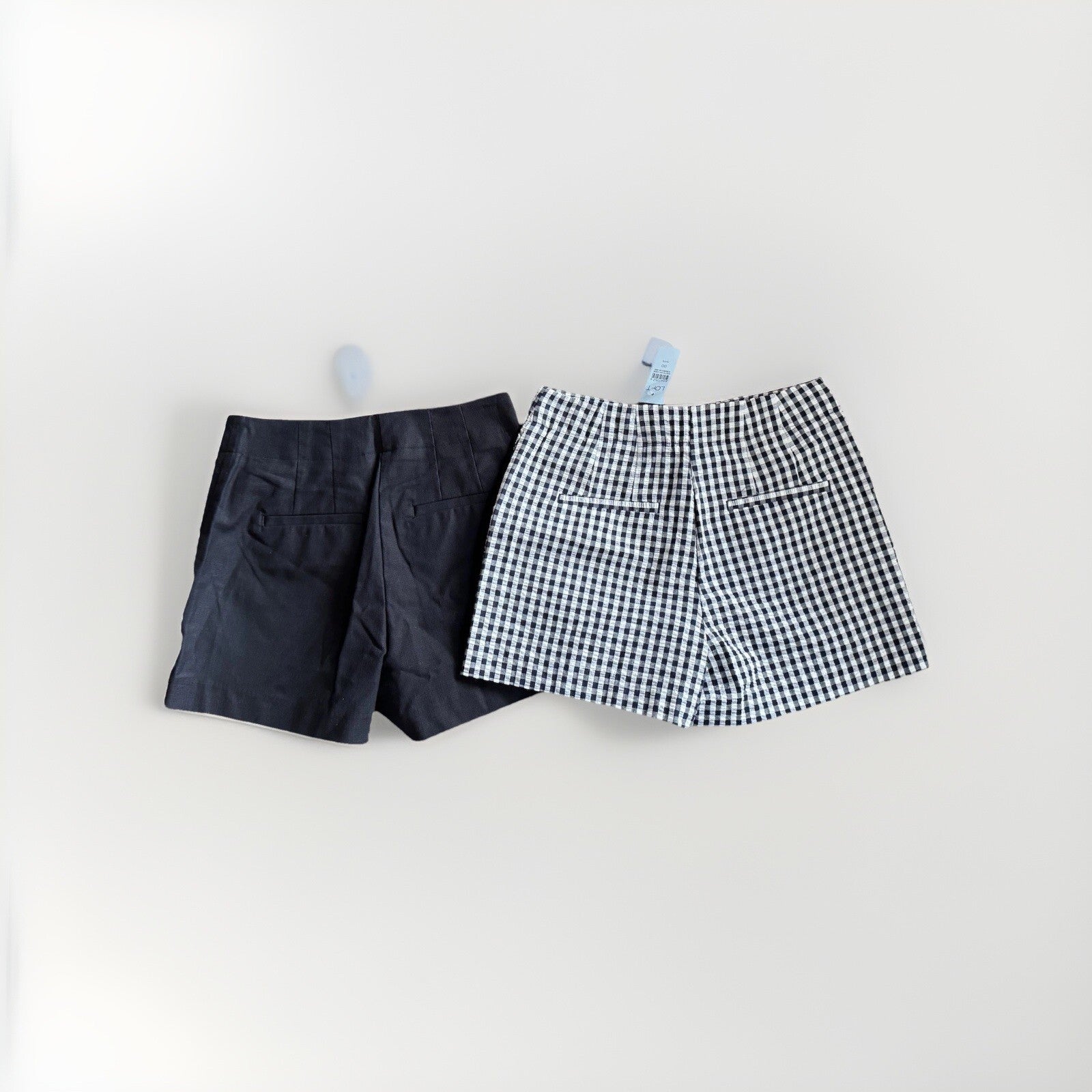 LOFT Petites Shorts Lot | Size 00P | Gingham Check & Solid Black | NWT | Summer