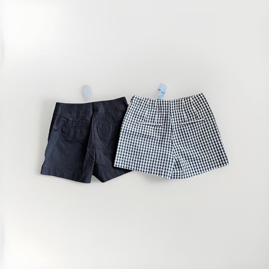 LOFT Petites Shorts Lot | Size 00P | Gingham Check & Solid Black | NWT | Summer