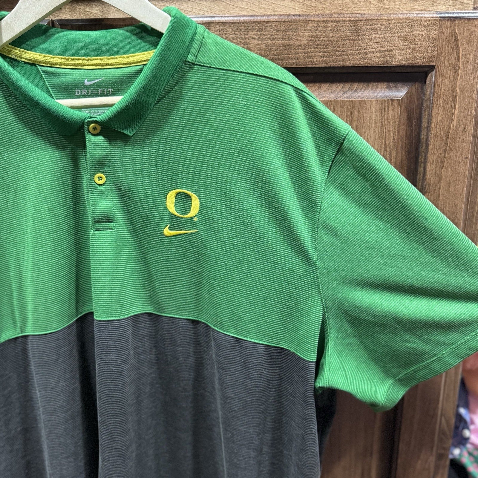 Nike Oregon Ducks Dri-FIT Polo Shirt Green Gray Colorblock 3XL AR6510-377