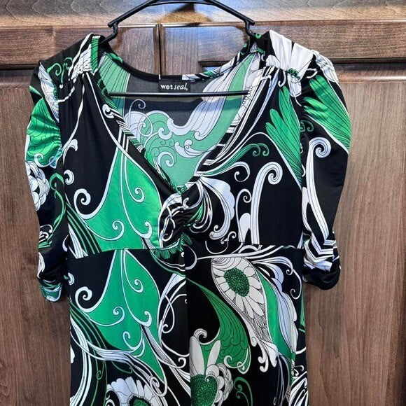 Wet Seal Retro Swirl Dress | Y2K Vibes | Size Large