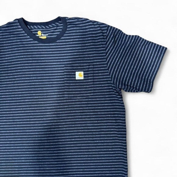 Carhartt Original Fit Striped Tee XL – Black/Grey Pocket T-Shirt
