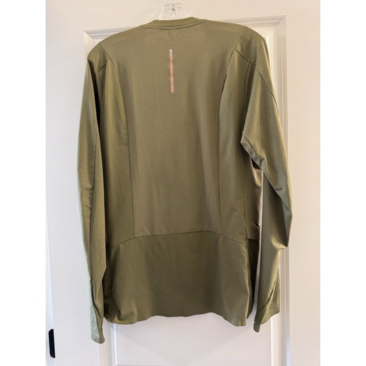 REI Co-op Men's 1/4 Zip Pullover Olive Green Medium Lightweight Hiking Shirt