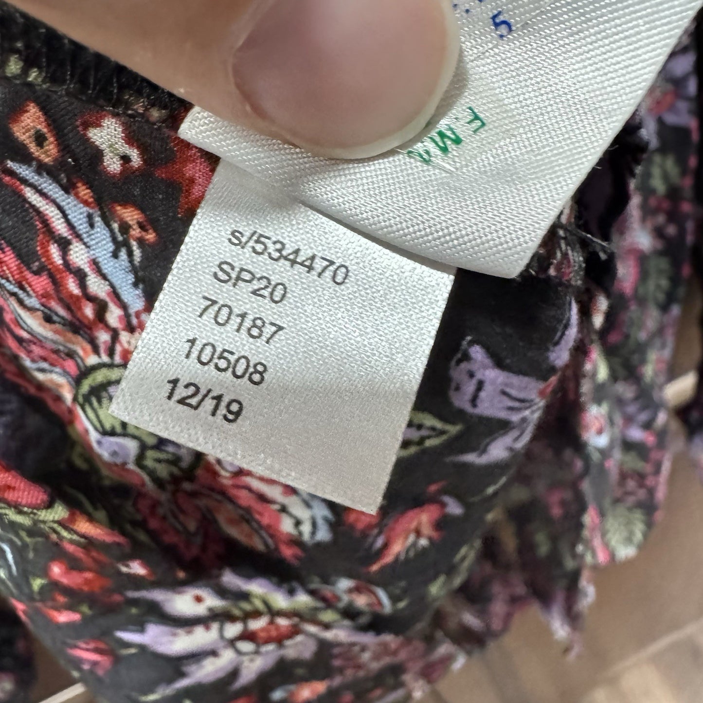 NWT LOFT Women’s Floral Long Sleeve Blouse Size Small Black Pink Green