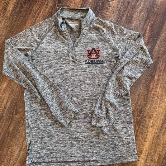 Men's Under Armour Heathered Gray Auburn Tigers Tech Performance Quarter-Zip