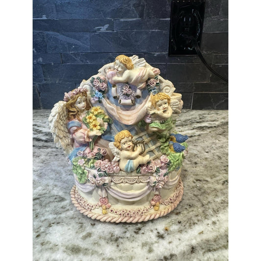 Vintage Angels Water Fountain Treasures Musical- Music Tested