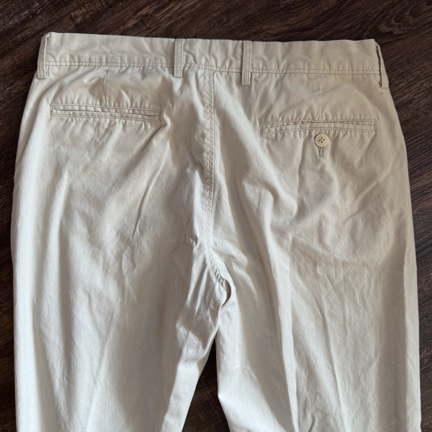 J.Crew The Sutton Summerweight Chino Pants 32x34 Beige Cotton Flat Front A0928