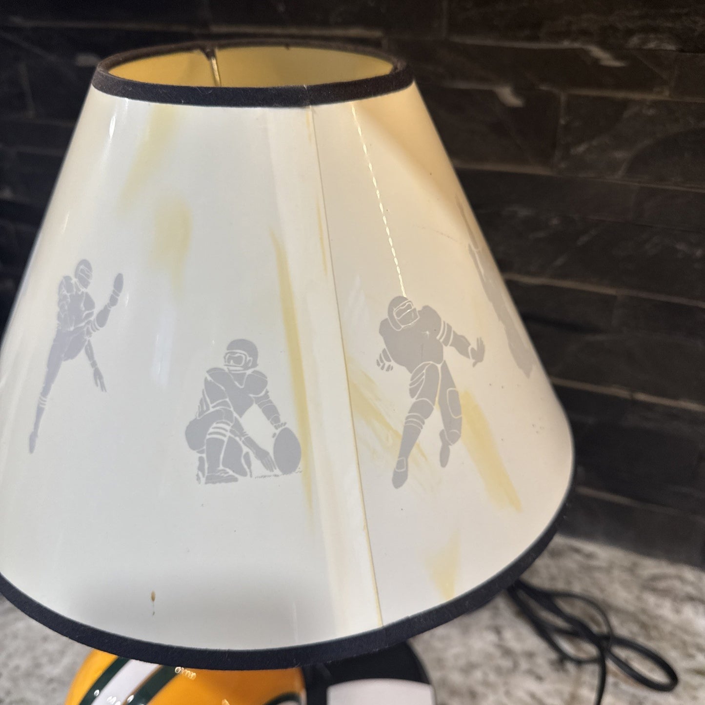 Green Bay Packers mini helmet light lamp w/shade NFL Vintage Retro Riddell- Rare