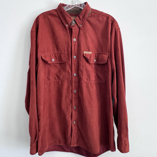 North River Outfitters Shirt Mens M Red Button Down Flannel 100% Cotton