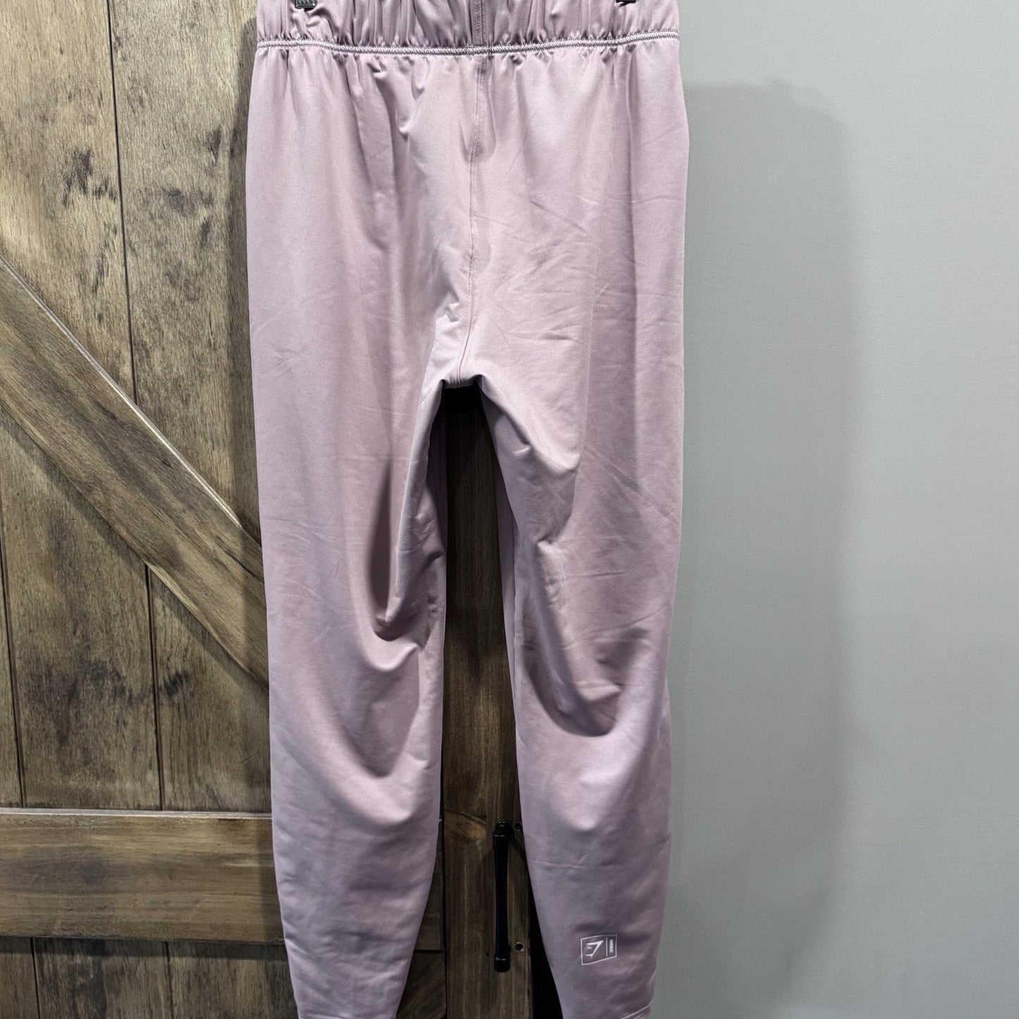 Gymshark Joggers Women’s M Pink Rose Track Pants Logo Waistband Piped Trim SS21