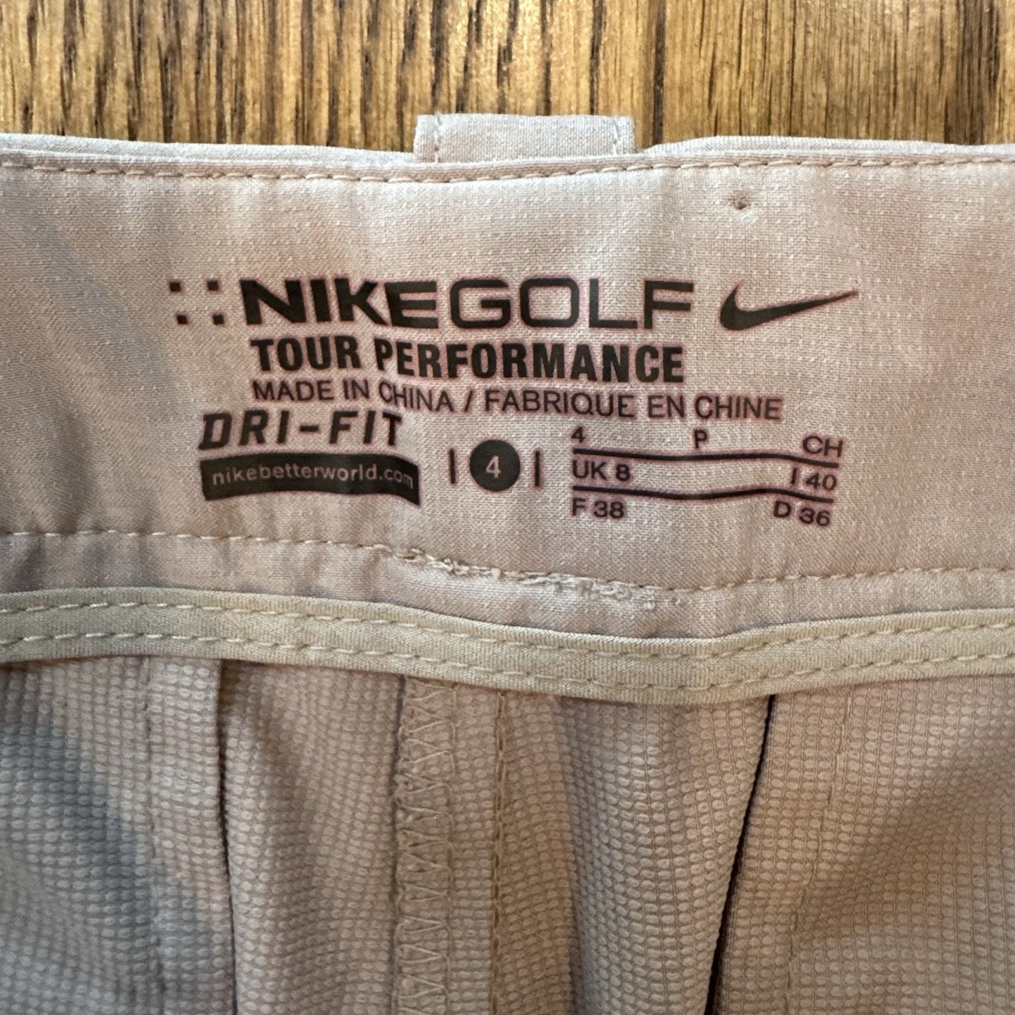 Nike Golf Dri-Fit Tour Performance Shorts Beige Size 4 Women’s Casual