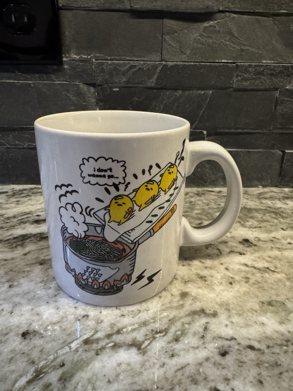 Gudetama "I Don't Wanna Go" Lazy Egg Coffee Cup Mug 2023