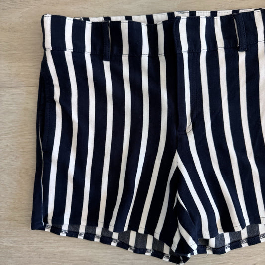 Banana Republic Navy White Stripe Shorts Women’s Size 6 Stretch Zip Pockets