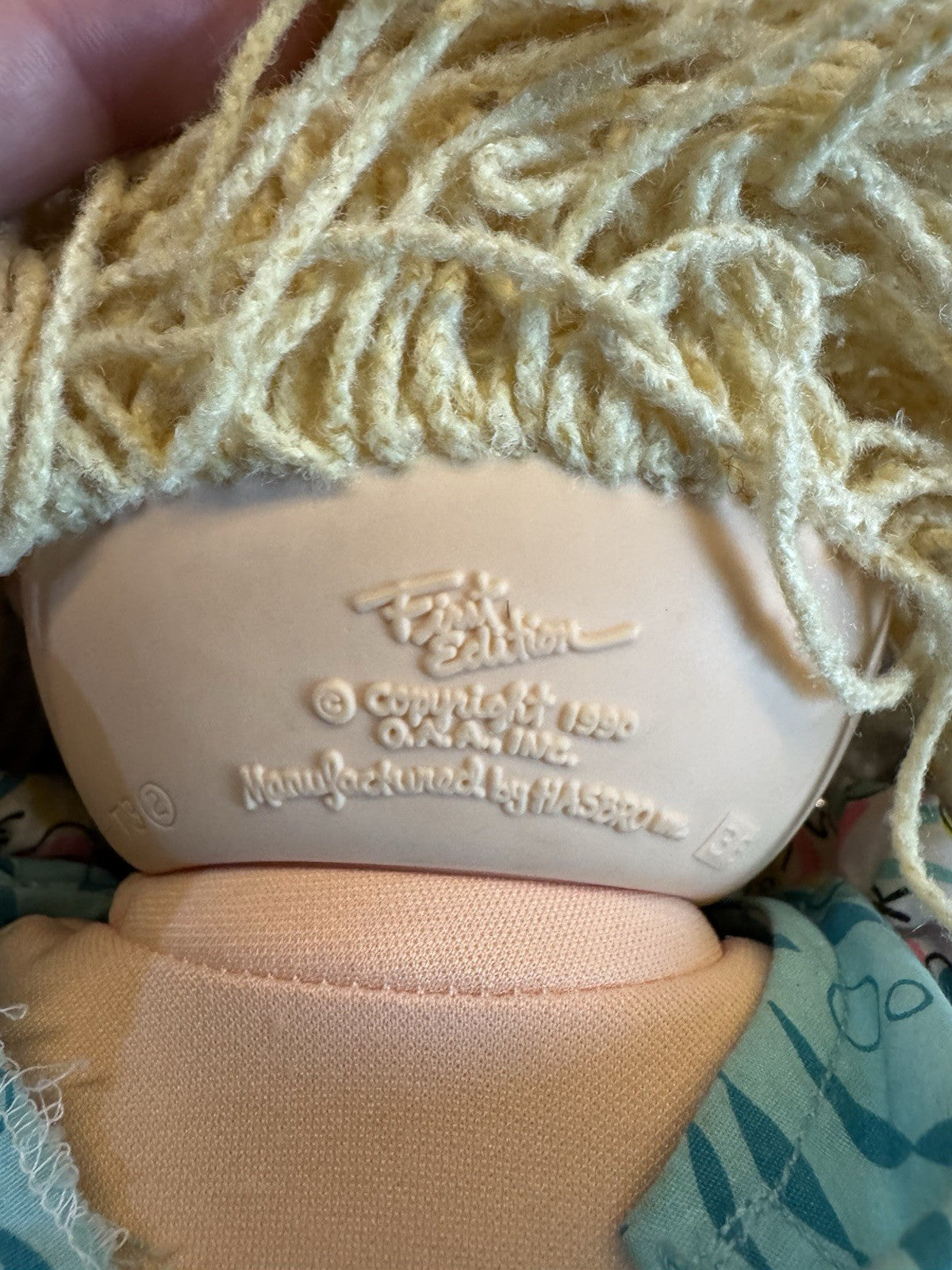 Vintage 1990 First Edition Cabbage Patch Kids Pretty Blonde Hair Blue Eyes