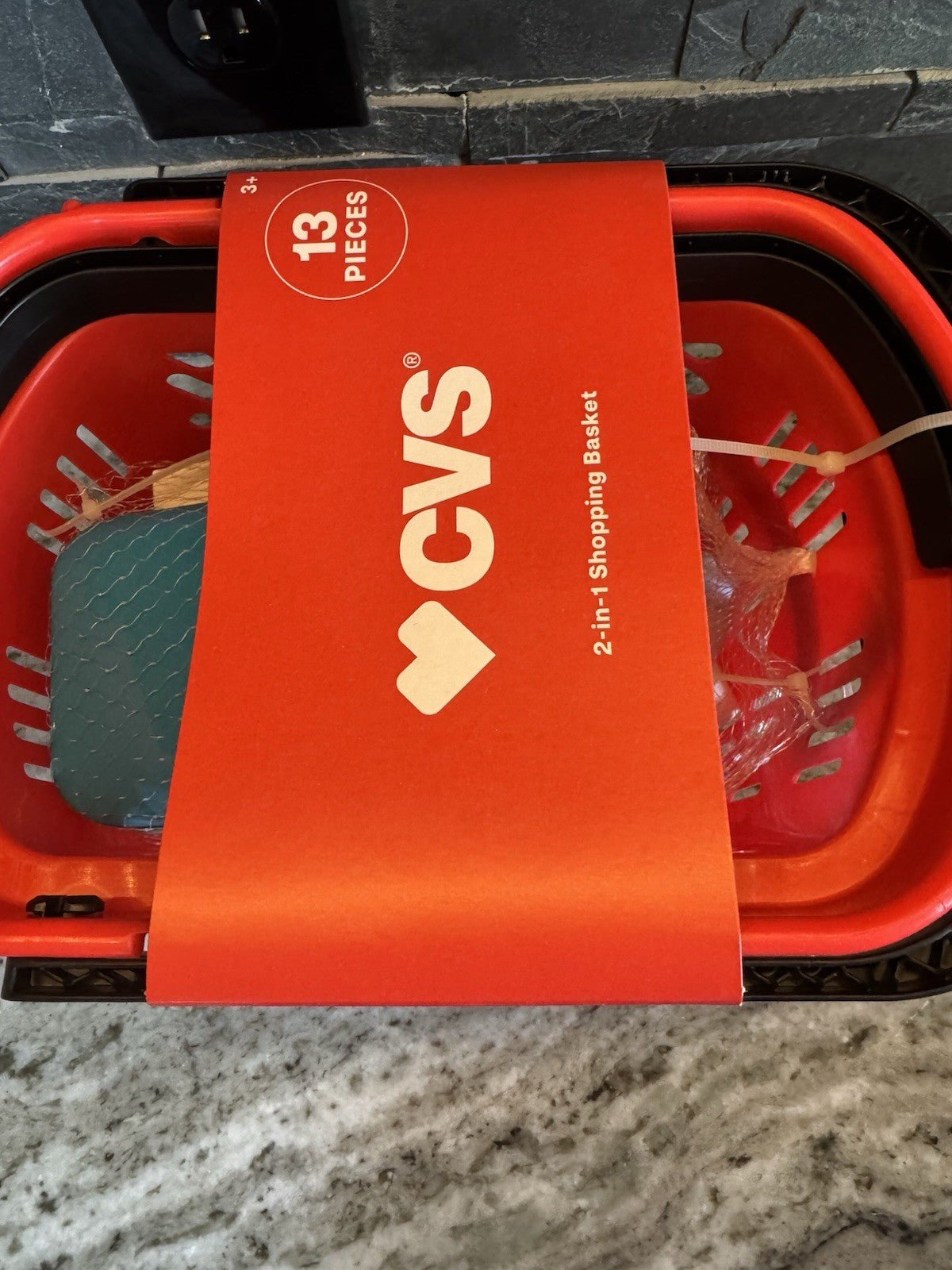 RARE CVS Kids Shopping cart basket 13 piece with handle