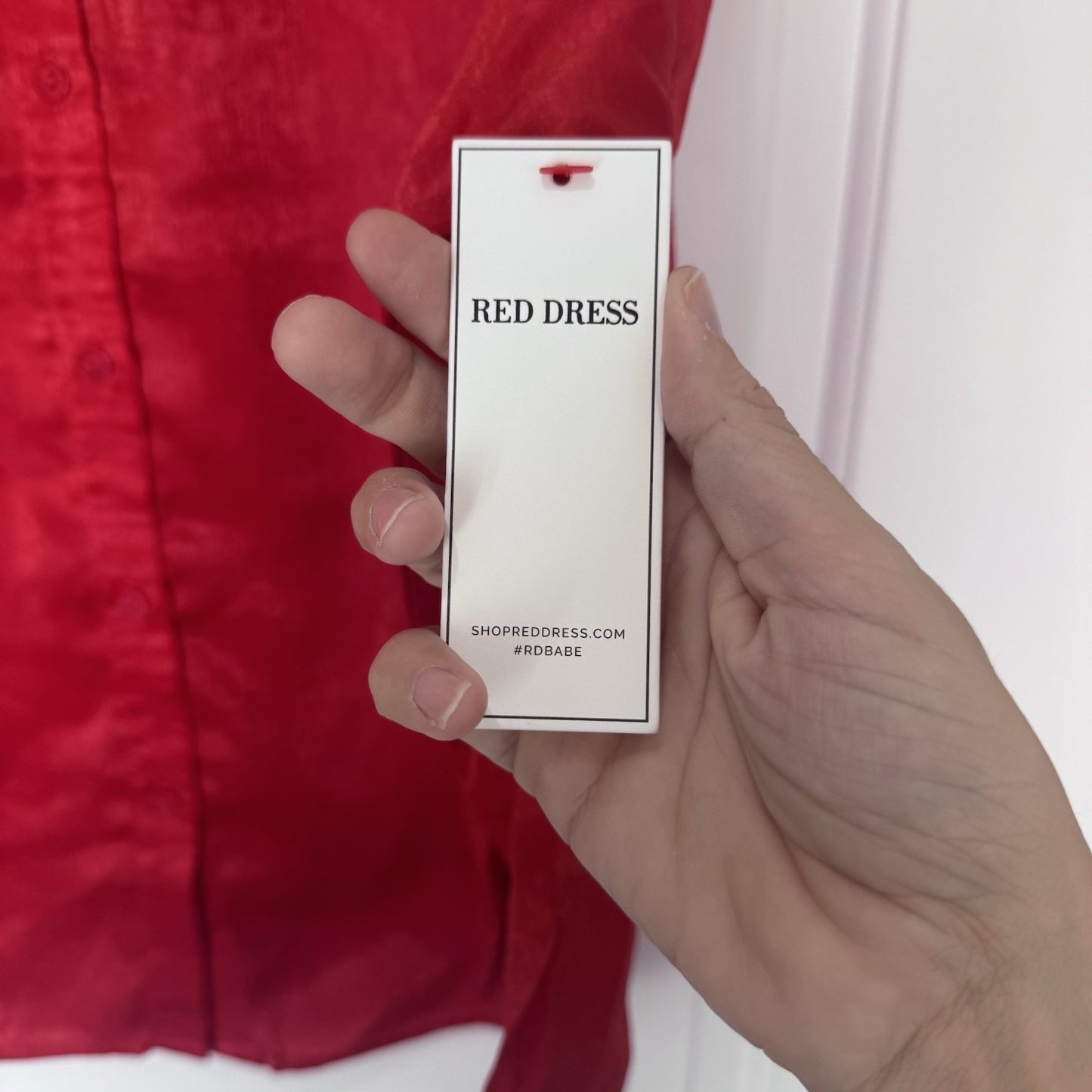 Aura by Red Dress Boutique Red Satin Button Front Blouse Size S NEW