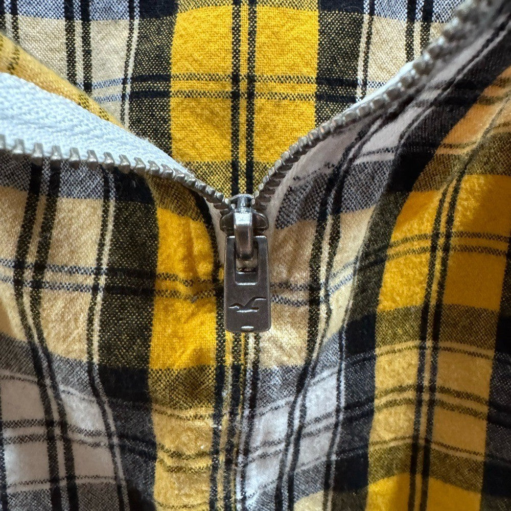 Hollister Yellow Plaid Ultra High-Rise Mini Skirt - Size Small