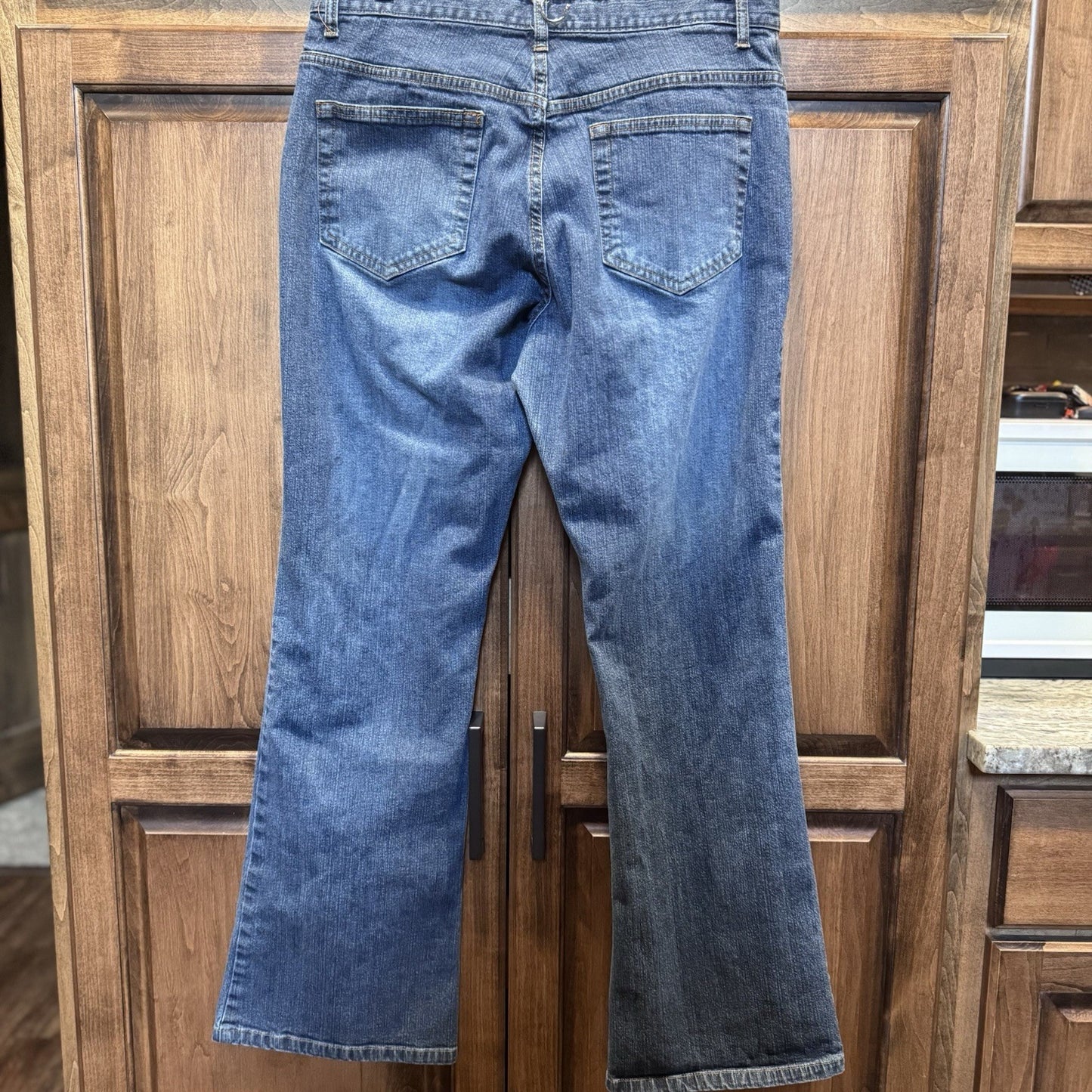 Vintage GAP Low Rise Flare Jeans 12R Blue Y2K Stretch Denim Made in Madagascar