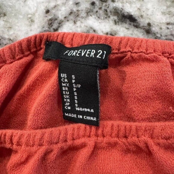 Forever 21 Off the shoulder crop top with pom pom detail size small