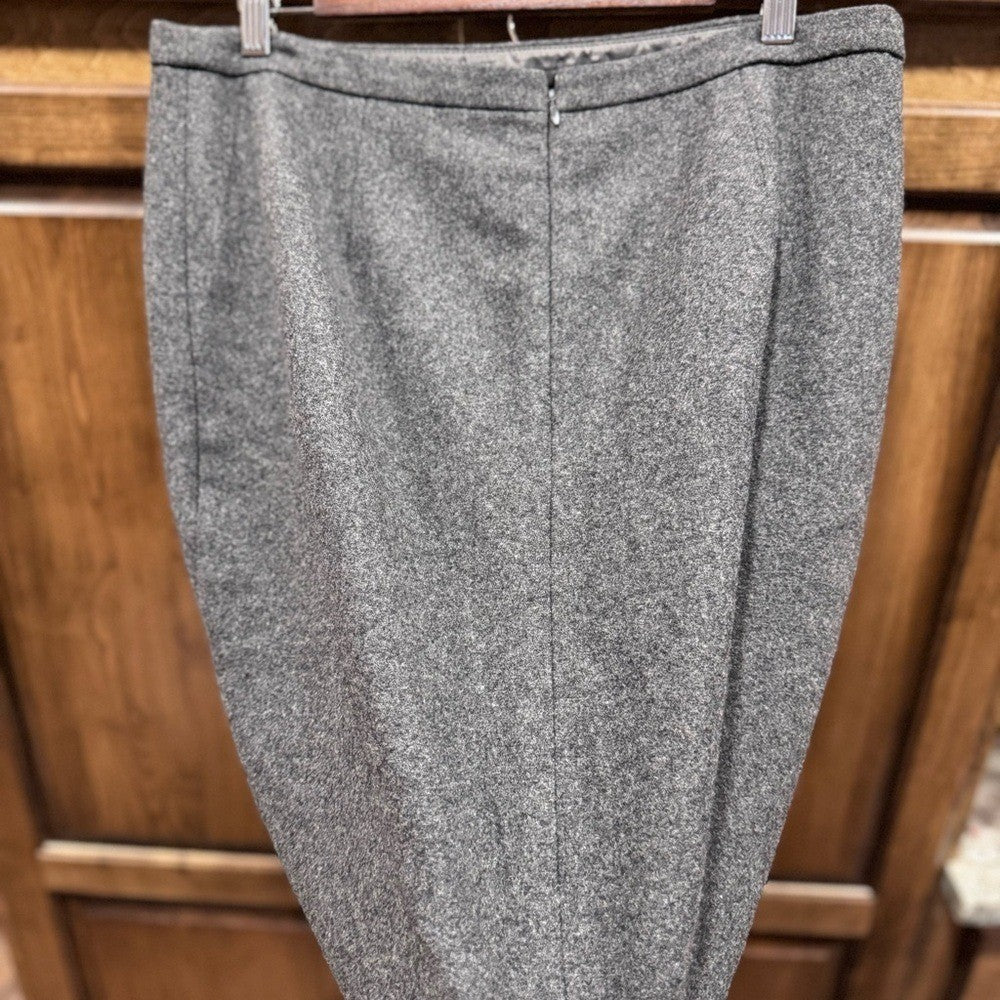 J.Crew Gray Wool Pencil Skirt with Zipper Detail - Size 12