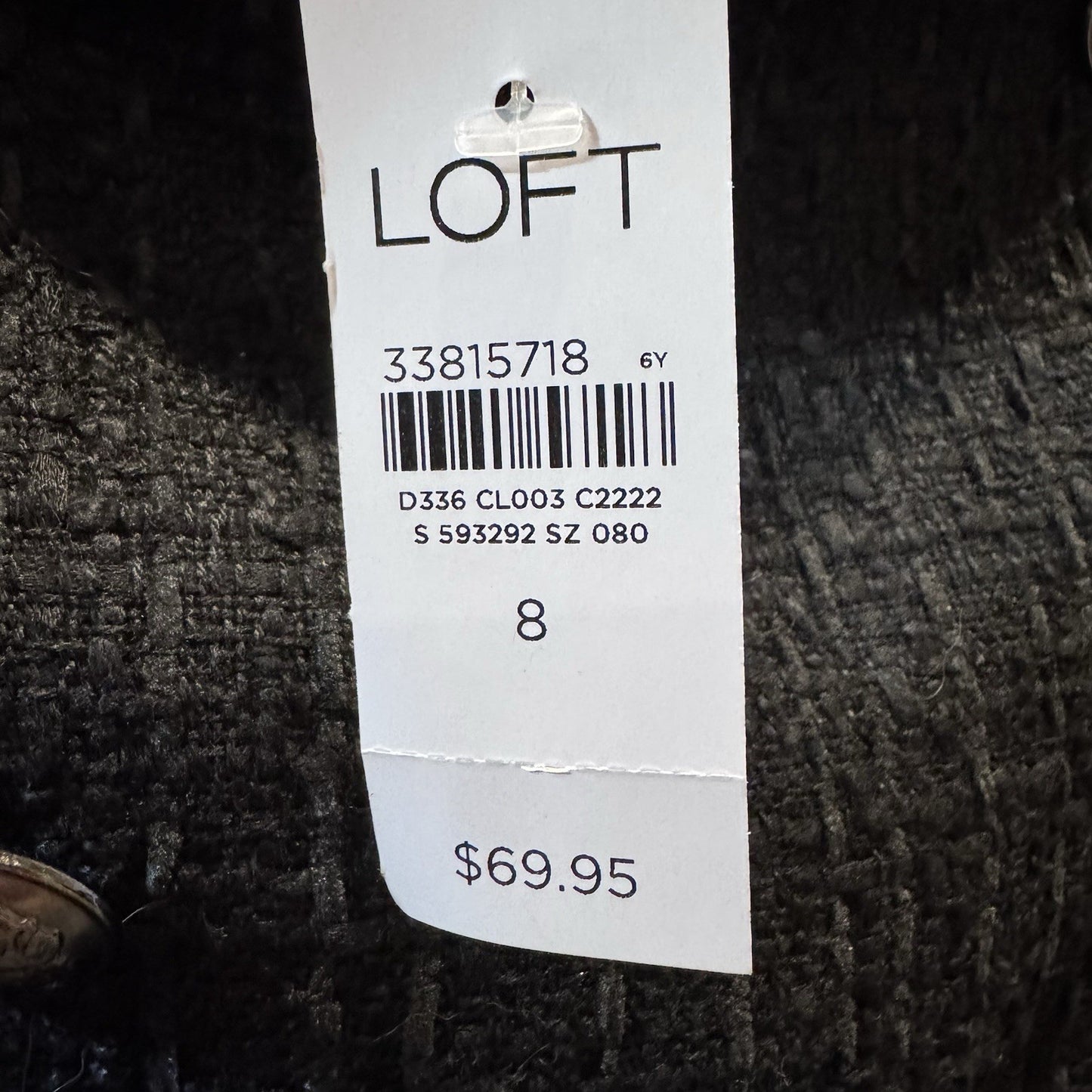 Loft Tweed Wrap Mini Asymmetric Lined Skirt Black Size 8 NWT