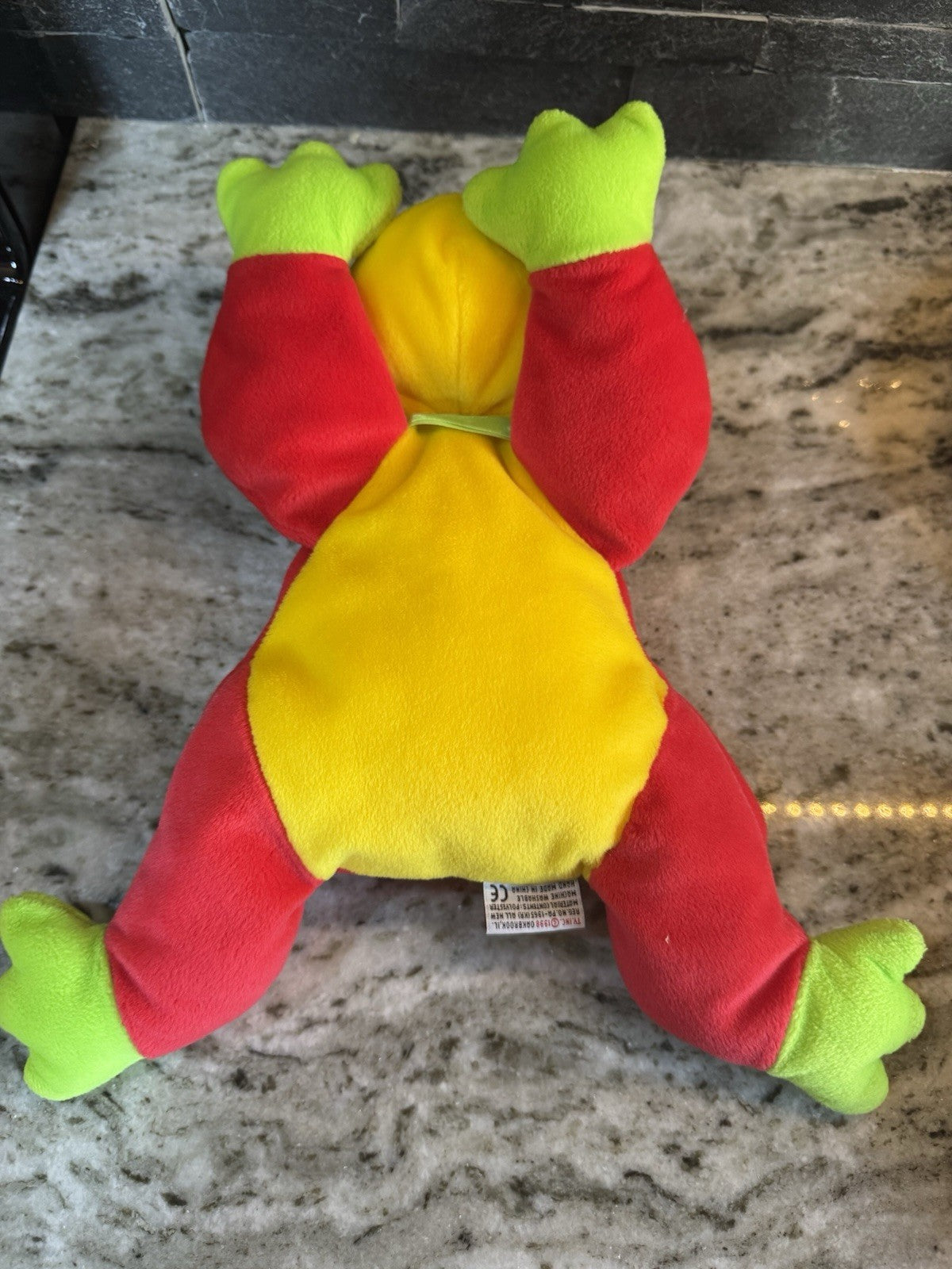 TY Beanie Pillow Pals Ribbit the Red and Green Frog Plush Toy 1998 EUC