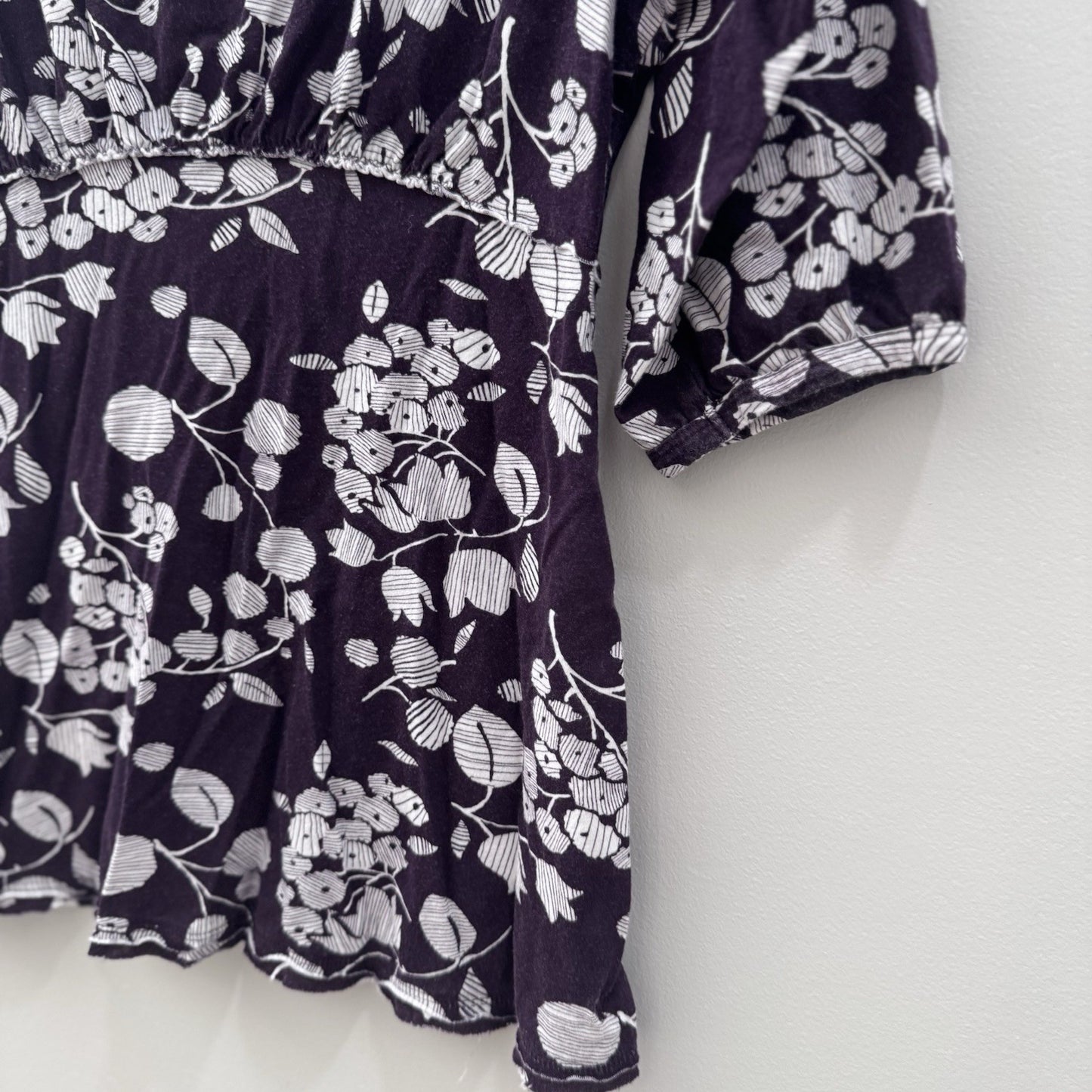 American Eagle Purple Floral Babydoll Y2K Top Women’s Medium
