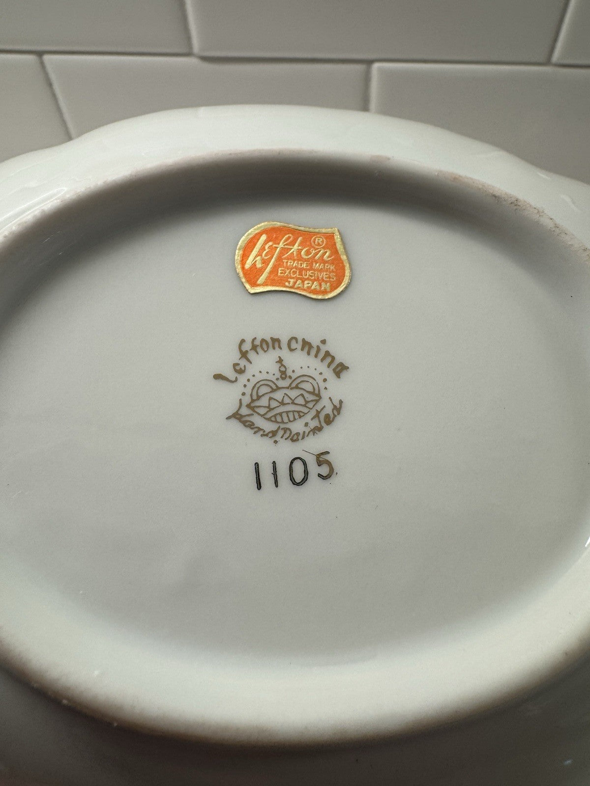 Vintage Anniversary -50th dish Lefton China Scalloped w/ White Doves Bells